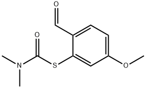 Carbamothioic acid, N,N-dimethyl-, S-(2-formyl-5-methoxyphenyl) ester Structure