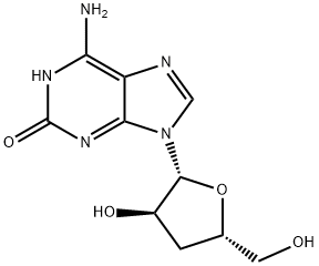 6-Amino-9-((2R,3R,5S)-3-hydroxy-5-(hydroxymethyl)tetrahydrofuran-2-yl)-1H-purin-2(9H)-one 구조식 이미지