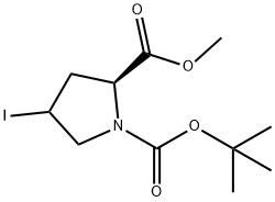 1,2-Pyrrolidinedicarboxylic acid, 4-iodo-, 1-(1,1-dimethylethyl) 2-methyl ester, (2S)- Structure