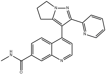 7-Quinolinecarboxamide, 4-[5,6-dihydro-2-(2-pyridinyl)-4H-pyrrolo[1,2-b]pyrazol-3-yl]-N-methyl- Structure