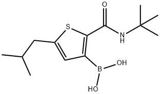 2-(tert-Butylcarbamoyl)-5-isobutylthiophen-3-ylboronic acid 구조식 이미지