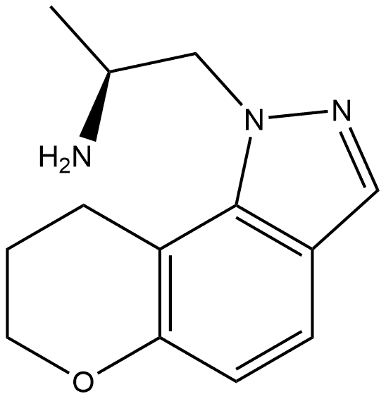 Pyrano[2,3-g]indazole-1(7H)-ethanamine, 8,9-dihydro-α-methyl-, (αS)- Structure