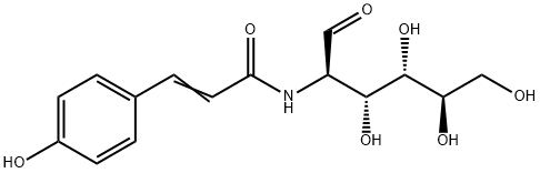 D-Glucose, 2-deoxy-2-[[3-(4-hydroxyphenyl)-1-oxo-2-propen-1-yl]amino]- Structure