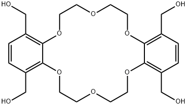 Dibenzo[b,k][1,4,7,10,13,16]hexaoxacyclooctadecin-1,4,12,15-tetramethanol, 6,7,9,10,17,18,20,21-octahydro- Structure