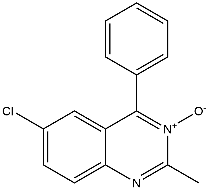 Quinazoline, 6-chloro-2-methyl-4-phenyl-, 3-oxide Structure