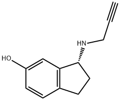 1H-Inden-5-ol, 2,3-dihydro-3-(2-propyn-1-ylamino)-, (3R)- Structure