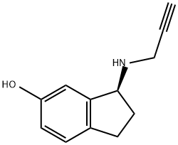 1H-Inden-5-ol, 2,3-dihydro-3-(2-propyn-1-ylamino)-, (3S)- Structure