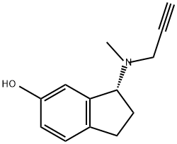 1H-Inden-5-ol, 2,3-dihydro-3-(methyl-2-propyn-1-ylamino)-, (3R)- Structure