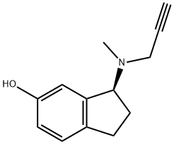 1H-Inden-5-ol, 2,3-dihydro-3-(methyl-2-propyn-1-ylamino)-, (3S)- Structure