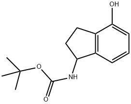 Carbamic acid, N-(2,3-dihydro-4-hydroxy-1H-inden-1-yl)-, 1,1-dimethylethyl ester Structure