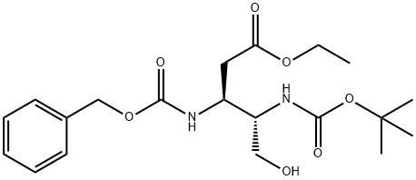 Pentanoic acid, 4-[[(1,1-dimethylethoxy)carbonyl]amino]-5-hydroxy-3-[[(phenylmethoxy)carbonyl]amino]-, ethyl ester, (3S,4S)- Structure