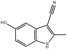 1H-Indole-3-carbonitrile, 5-hydroxy-2-methyl- Structure