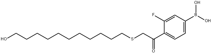 Boronic acid, [3-fluoro-4-[[(11-hydroxyundecyl)thio]acetyl]phenyl]- (9CI) Structure