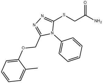 Acetamide, 2-[[5-[(2-methylphenoxy)methyl]-4-phenyl-4H-1,2,4-triazol-3-yl]thio]- Structure
