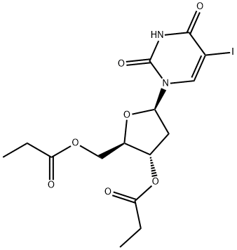 (2R,3S,5R)-5-(5-iodo-2,4-dioxo-3,4-dihydropyrimidin-1(2H)-yl)-2-((propionyloxy)methyl)tetrahydrofuran-3-yl propionate Structure