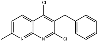 1,8-Naphthyridine, 2,4-dichloro-7-methyl-3-(phenylmethyl)- 구조식 이미지