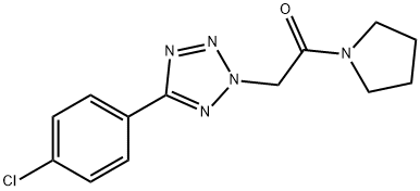 Ethanone, 2-[5-(4-chlorophenyl)-2H-tetrazol-2-yl]-1-(1-pyrrolidinyl)- Structure