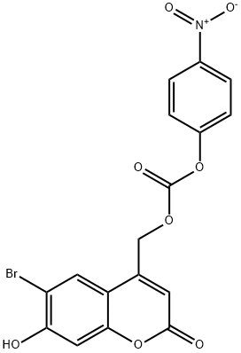 Carbonic acid, (6-bromo-7-hydroxy-2-oxo-2H-1-benzopyran-4-yl)methyl 4-nitrophenyl ester Structure