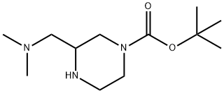 1-Piperazinecarboxylic acid, 3-[(dimethylamino)methyl]-, 1,1-dimethylethyl ester Structure