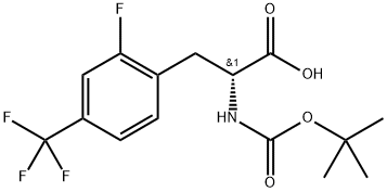 (2R)-2-{[(tert-butoxy)carbonyl]amino}-3-[2-fluoro-4-(trifluoromethyl)phenyl]propanoic acid Structure