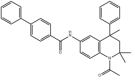 [1,1'-Biphenyl]-4-carboxamide, N-(1-acetyl-1,2,3,4-tetrahydro-2,2,4-trimethyl-4-phenyl-6-quinolinyl)- Structure