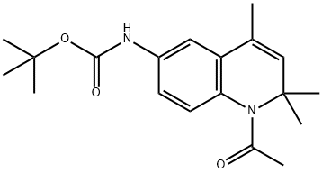 Carbamic acid, N-(1-acetyl-1,2-dihydro-2,2,4-trimethyl-6-quinolinyl)-, 1,1-dimethylethyl ester Structure