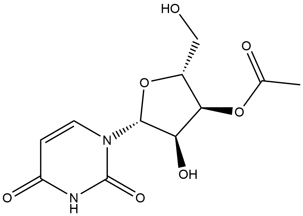 Uridine, 3′-acetate Structure