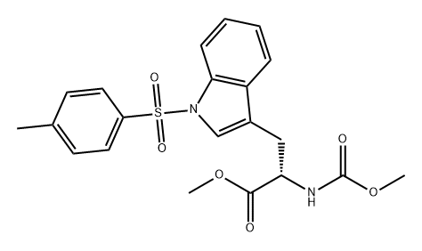 L-Tryptophan, N-(methoxycarbonyl)-1-[(4-methylphenyl)sulfonyl]-, methyl ester Structure