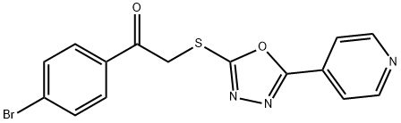 Ethanone, 1-(4-bromophenyl)-2-[[5-(4-pyridinyl)-1,3,4-oxadiazol-2-yl]thio]- Structure