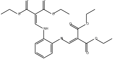 Propanedioic acid, 2,2'-[1,2-phenylenebis(iminomethylidyne)]bis-, 1,1',3,3'-tetraethyl ester 구조식 이미지