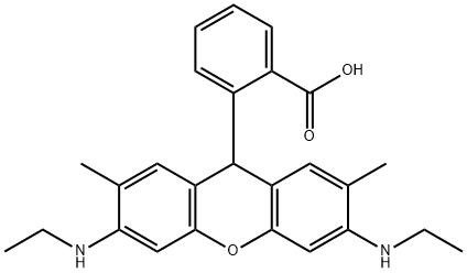 Benzoic acid, 2-[3,6-bis(ethylamino)-2,7-dimethyl-9 H -xanthen-9-yl]- (9CI, ACI) Structure