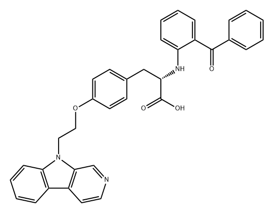 L-Tyrosine, N-(2-benzoylphenyl)-O-[2-(9H-pyrido[3,4-b]indol-9-yl)ethyl]- 구조식 이미지