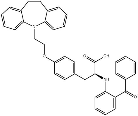 N-(2-Benzoylphenyl)-O-[2-(10,11-dihydro-5H-dibenz[b,f]azepin-5-yl)ethyl]-L-tyrosine Structure