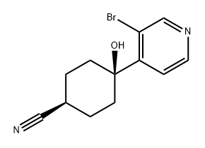 Cyclohexanecarbonitrile, 4-(3-bromo-4-pyridinyl)-4-hydroxy-, trans- 구조식 이미지