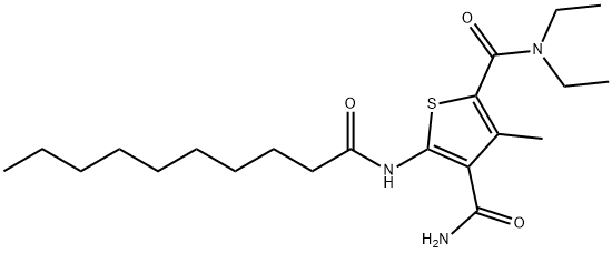 5-(decanoylamino)-2-N,2-N-diethyl-3-methylthiophene-2,4-dicarboxamide 구조식 이미지