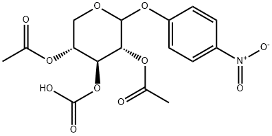 4-nitrophenyl 2,4-di-O-acetyl-3-O-carboxypentopyranoside Structure