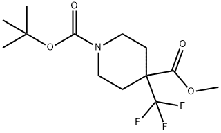 1,4-Piperidinedicarboxylic acid, 4-(trifluoromethyl)-, 1-(1,1-dimethylethyl) 4-methyl ester Structure