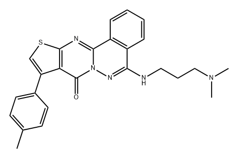 8H-Thieno[2',3':4,5]pyrimido[2,1-a]phthalazin-8-one, 5-[[3-(dimethylamino)propyl]amino]-9-(4-methylphenyl)- Structure