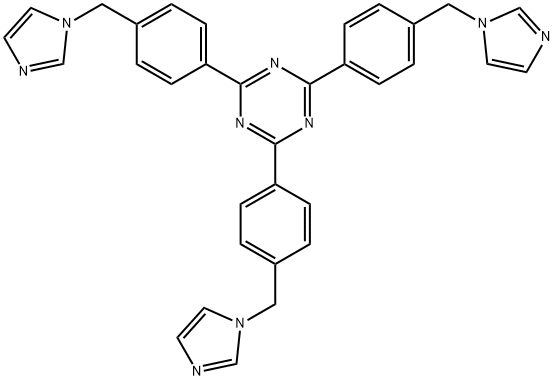 1,3,5-Triazine, 2,4,6-tris[4-(1H-imidazol-1-ylmethyl)phenyl]- Structure