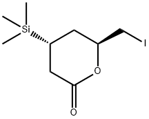 (4R,6S)-6-(Iodomethyl)-4-(trimethylsilyl)tetrahydro-2H-pyran-2-one Structure