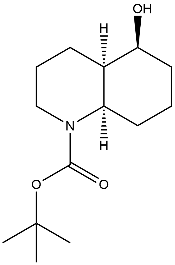 1(2H)-Quinolinecarboxylic acid, octahydro-5-hydroxy-, 1,1-dimethylethyl ester, (4aR,5S,8aR)-rel- Structure