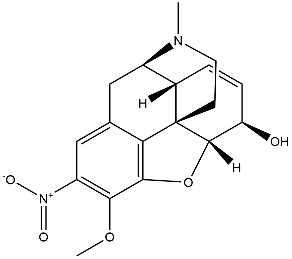 Morphinan-6-ol, 7,8-didehydro-4,5-epoxy-3-methoxy-17-methyl-2-nitro-, (5α,6α)- (9CI) Structure