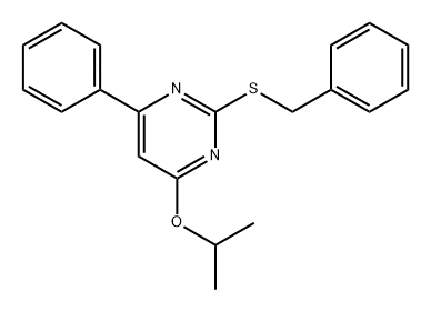 Pyrimidine, 4-(1-methylethoxy)-6-phenyl-2-[(phenylmethyl)thio]- 구조식 이미지