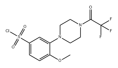 Benzenesulfonyl chloride, 4-methoxy-3-[4-(2,2,2-trifluoroacetyl)-1-piperazinyl]- Structure