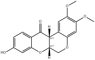 [1]Benzopyrano[3,4-b][1]benzopyran-12(6H)-one, 6a,12a-dihydro-9-hydroxy-2,3-dimethoxy-, (6aR,12aR)-rel- Structure