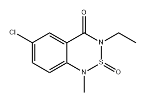 1H-2,1,3-Benzothiadiazin-4(3H)-one, 6-chloro-3-ethyl-1-methyl-, 2-oxide Structure