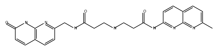 Propanamide, 3-[[3-[[(7,8-dihydro-7-oxo-1,8-naphthyridin-2-yl)methyl]amino]-3-oxopropyl]amino]-N-(7-methyl-1,8-naphthyridin-2-yl)- Structure