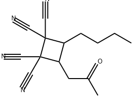 1,1,2,2-Cyclobutanetetracarbonitrile, 3-butyl-4-(2-oxopropyl)- Structure