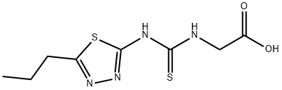 2-(3-(5-Propyl-1,3,4-thiadiazol-2-yl)thioureido)acetic acid Structure