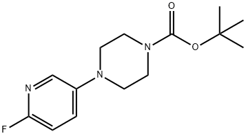 1-Piperazinecarboxylic acid, 4-(6-fluoro-3-pyridinyl)-, 1,1-dimethylethyl ester Structure